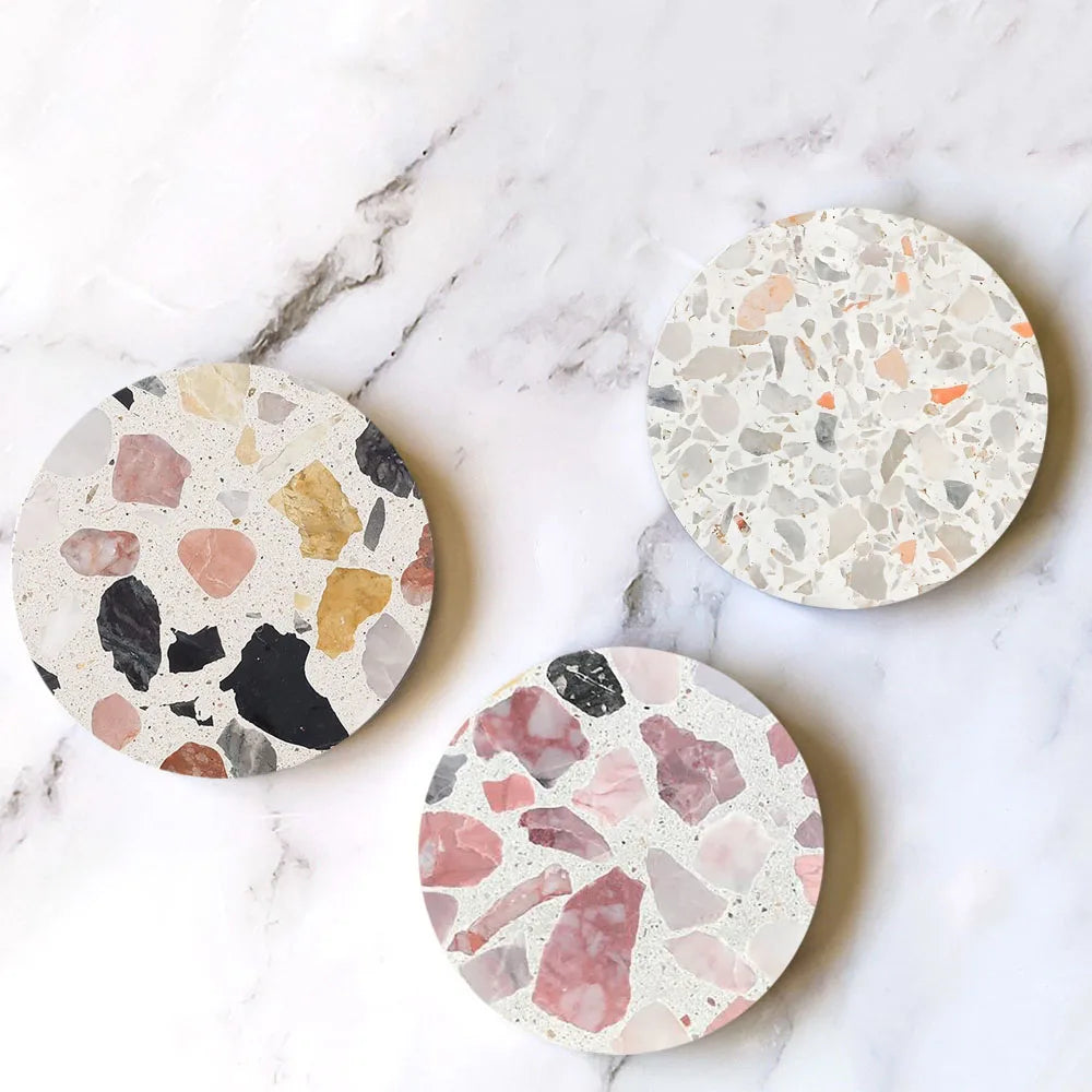 Terrazzo Marble Absorbent Coasters