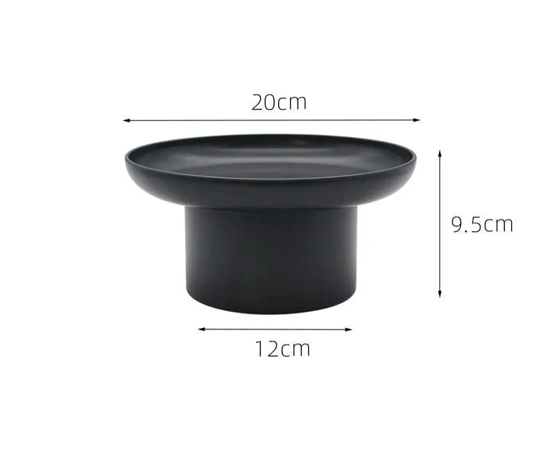 Round Black Pedestal Tray