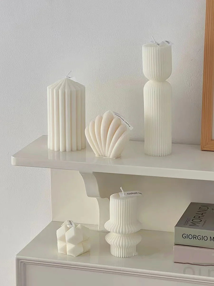 Striped Column Candles