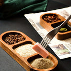 Wooden 2 and 3 Grid Condiment Plate