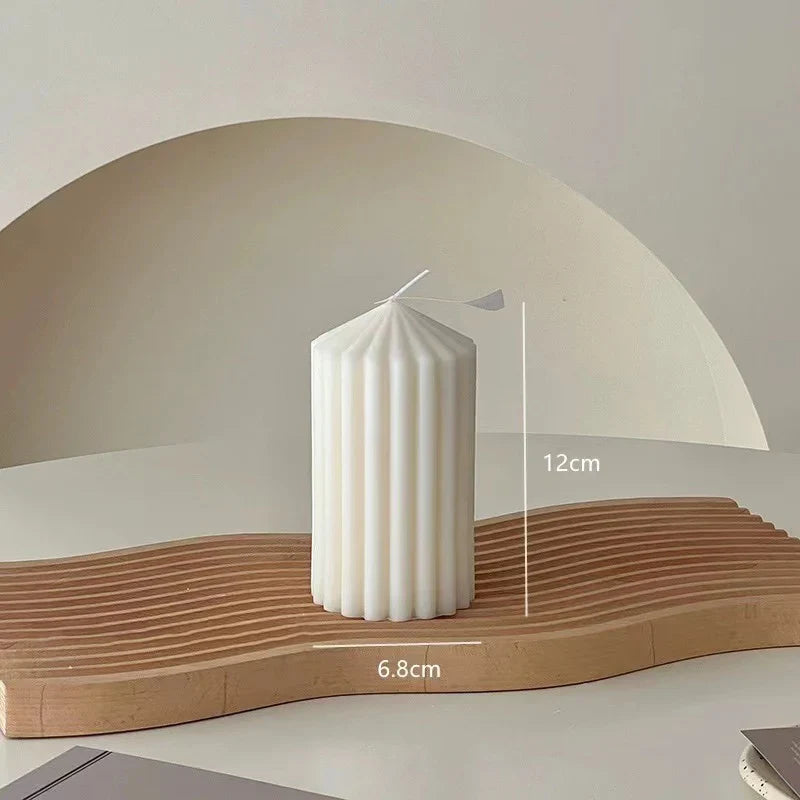 Striped Column Candles