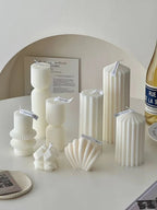 Striped Column Candles