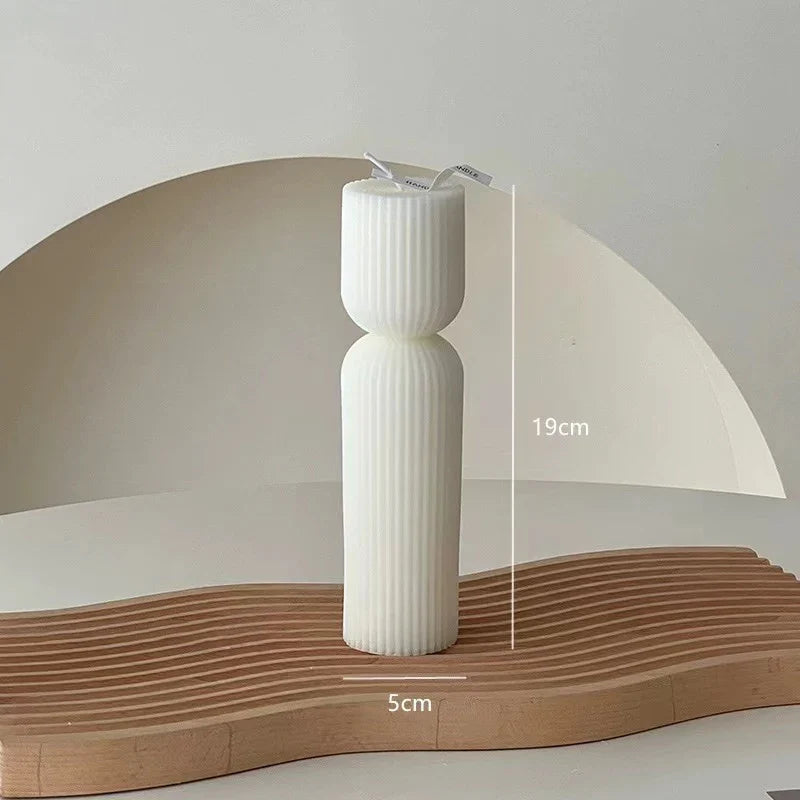 Striped Column Candles