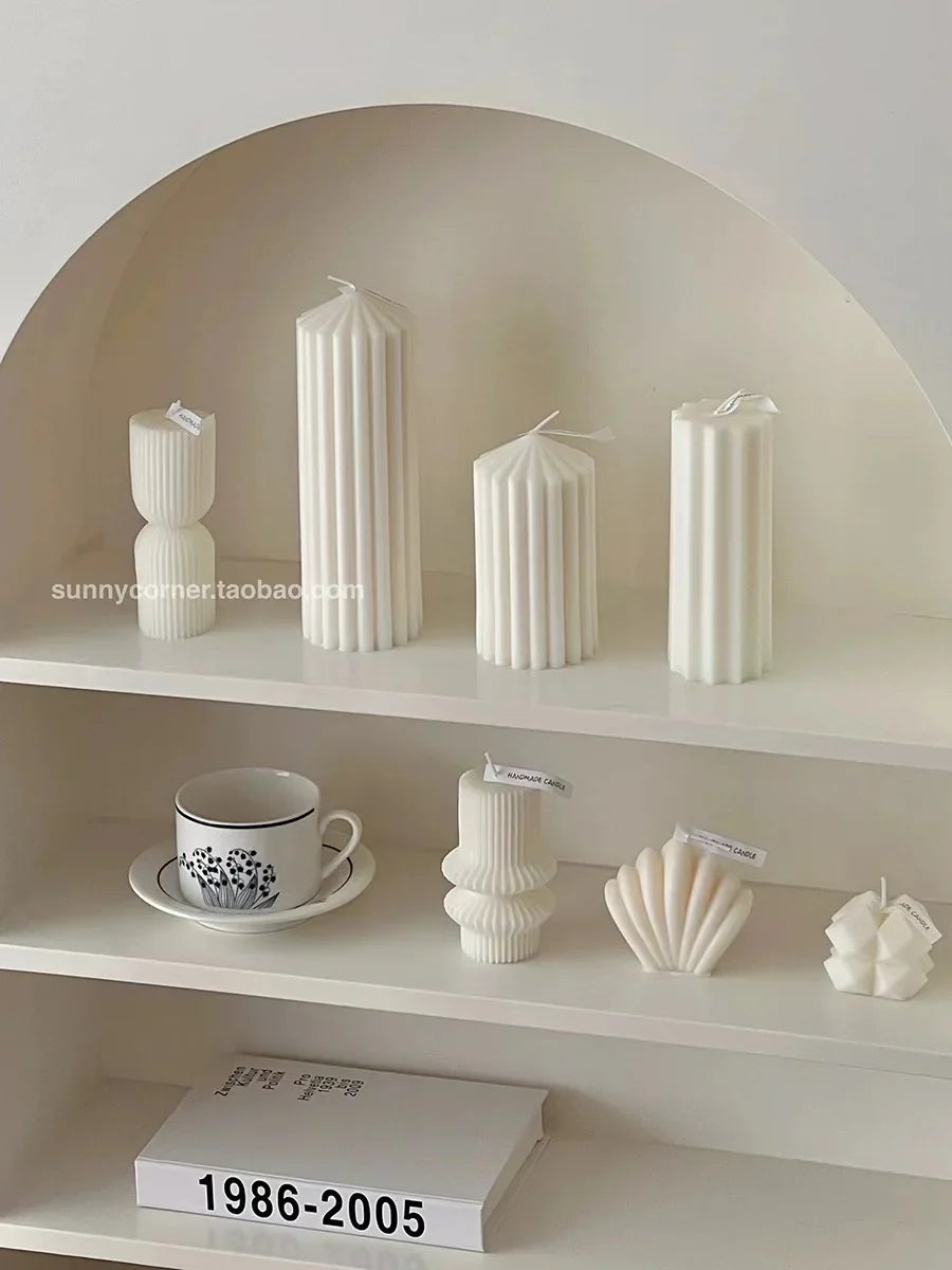 Striped Column Candles