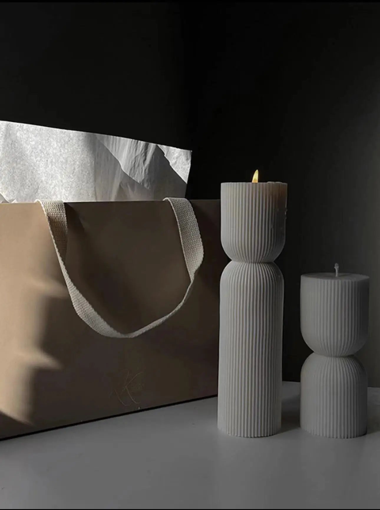 Striped Column Candles