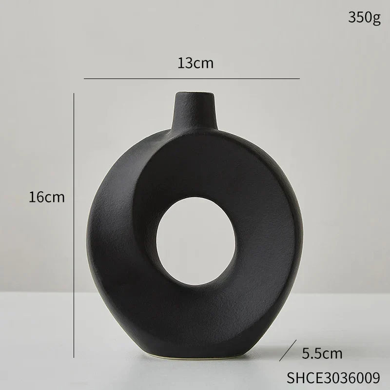 Nordic Style Ceramic Donut Vase