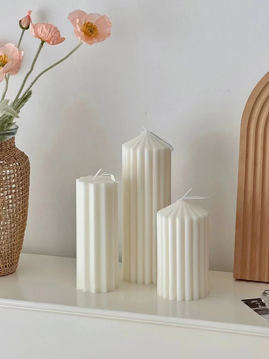 Striped Column Candles