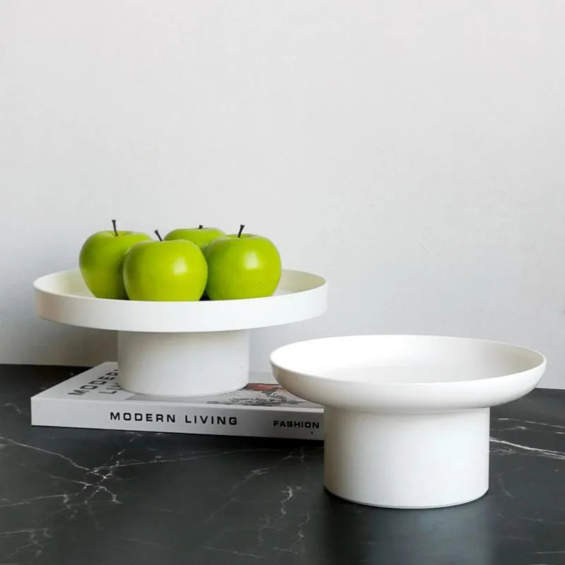 Round Black Pedestal Tray